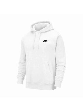 Nike Men's Size XL Sportswear Club Fleece Pullover Hoodie (White) BV2654-100